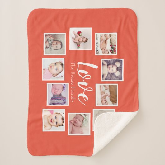 Foto Collage LOVE wordt beschouwd als uniek, geper Sherpa Deken (Voorkant)