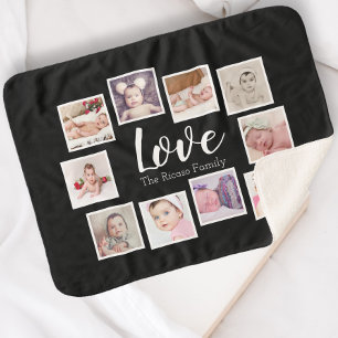 Foto Collage LOVE wordt beschouwd als uniek, geper Sherpa Deken