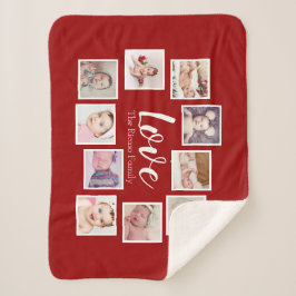 Foto Collage LOVE wordt beschouwd als uniek, geper Sherpa Deken