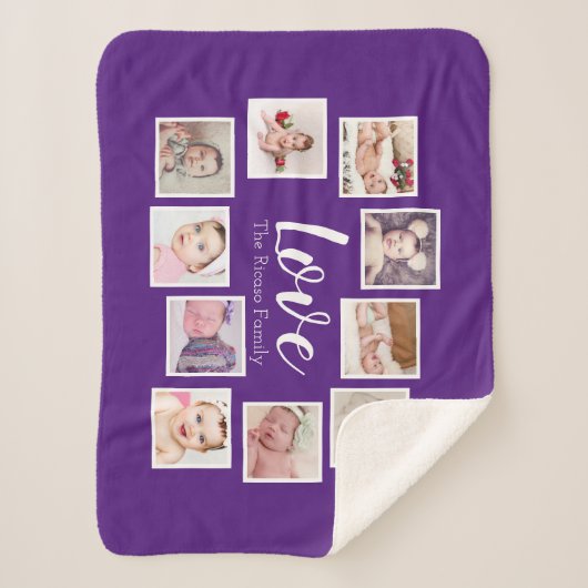 Foto Collage LOVE wordt beschouwd als uniek, geper Sherpa Deken (Voorkant)