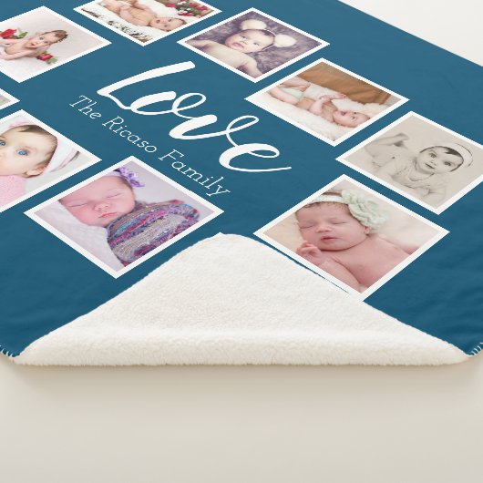 Foto Collage LOVE wordt beschouwd als uniek, geper Sherpa Deken (3/4)