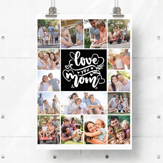 Foto Collage Love You Mama 15 Afbeeldingen Poster