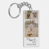 Foto Collage Love You Modern Heart Script Grandma Sleutelhanger (Voorkant Links)