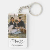 Foto Collage Love You Modern Heart Script Grandma Sleutelhanger (achterkant)