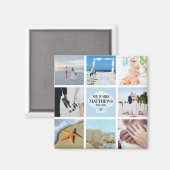 Foto Collage Magnet Wedding Favor Seashell (Voorkant / Achterkant)