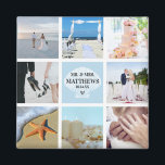 Foto Collage Magnet Wedding Favor Seashell<br><div class="desc">Zoek coördinerende producten in ons "Seaside Beach Blue"-Collectie!</div>