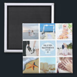 Foto Collage Magnet Wedding Favor Seashell<br><div class="desc">Zoek coördinerende producten in ons "Seaside Beach Blue"-Collectie!</div>