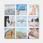 Foto Collage Magnet Wedding Favor Seashell (Voorkant)