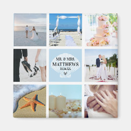 Foto Collage Magnet Wedding Favor Seashell