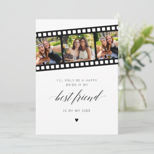 Foto Collage Maid of Honor Voorstel Kaart (Staand voorkant)
