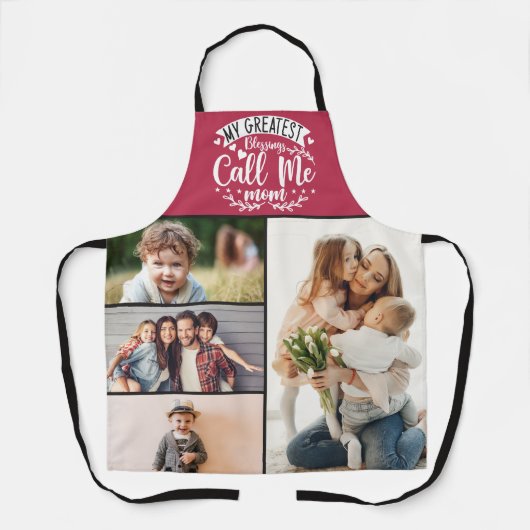 Foto collage mam keepomwille moederdag schort (Voorkant)