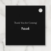 Foto collage man zwart bedankt 40e verjaardag bedankjes labels (Achterkant)