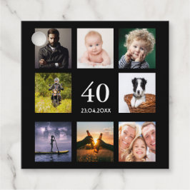 Foto collage man zwart bedankt 40e verjaardag bedankjes labels