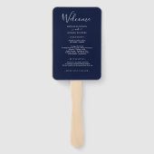 Foto Collage Marine Blauw Huwelijksprogramma Handwaaier (Achterkant)