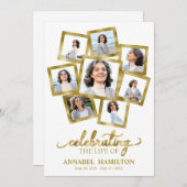 Foto Collage Memorial begrafenis Kaarten voor de d (Voorkant / Achterkant)