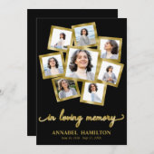 Foto Collage Memorial begrafenis Kaarten voor de d (Voorkant / Achterkant)