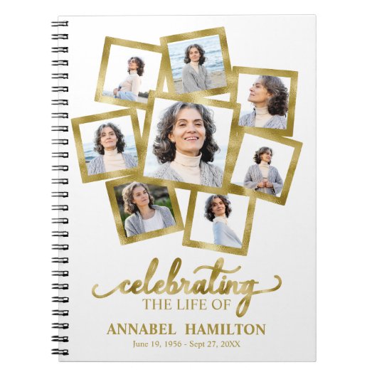Foto Collage Memorial Funeral Book Notitieboek (Voorkant)