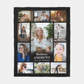 Foto Collage Memorial Funeral Creëer Your Ewn Fleece Deken (Voorkant)