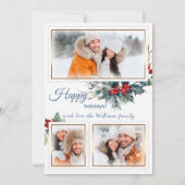 Foto Collage Merry Christmas Blue Style Wish Kaart (Achterkant)