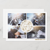 Foto Collage Merry Kerstfeestdag Feestdagenkaart (Voorkant / Achterkant)