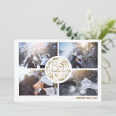 Foto Collage Merry Kerstfeestdag Feestdagenkaart (Staand voorkant)