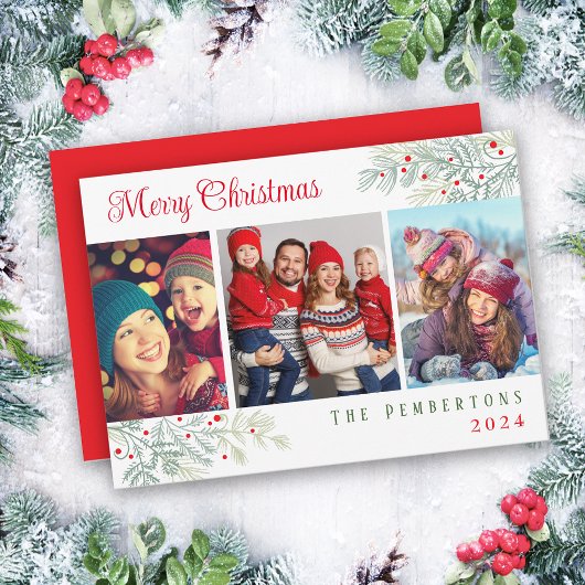 Foto Collage Merry Kerstfeestdag Feestdagenkaart