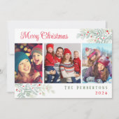 Foto Collage Merry Kerstfeestdag Feestdagenkaart (Voorkant)