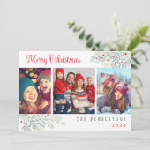 Foto Collage Merry Kerstfeestdag Feestdagenkaart (Staand voorkant)