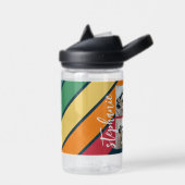 Foto collage met 4 foto's Kleurrijke retrorestappe Waterfles (Links)