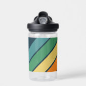 Foto collage met 4 foto's Kleurrijke retrorestappe Waterfles (Voorkant)