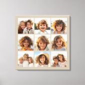Foto Collage met 9 vierkante foto's - Taupe Canvas Afdruk (Voorkant)
