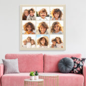 Foto Collage met 9 vierkante foto's - Taupe Canvas Afdruk (Insitu (Woonkamer))