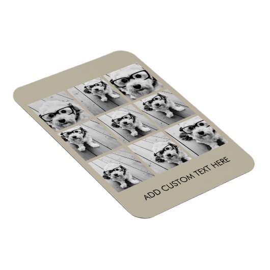 Foto Collage met 9 vierkante foto's - Taupe Magneet (Rechterzijde)