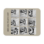 Foto Collage met 9 vierkante foto's - Taupe Magneet (Horizontaal)