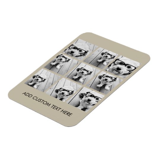 Foto Collage met 9 vierkante foto's - Taupe Magneet (Linkerzijde)