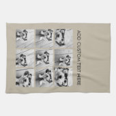 Foto Collage met 9 vierkante foto's - Taupe Theedoek (Horizontaal)