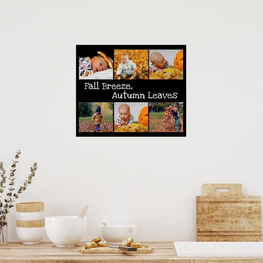Foto collage met Autumn Theme Black en White Poster (Keuken)