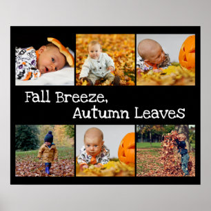 Foto collage met Autumn Theme Black en White Poster