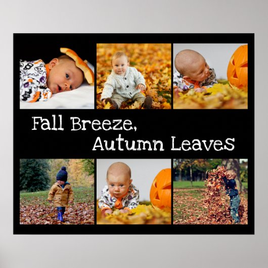 Foto collage met Autumn Theme Black en White Poster (Voorkant)