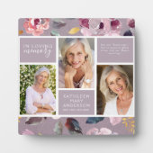 Foto Collage met Bloemen Herdenking In Loving Memo Fotoplaat (Voorkant)