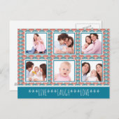 Foto collage met decoratief ventilatorpatroon briefkaart (Voorkant / Achterkant)