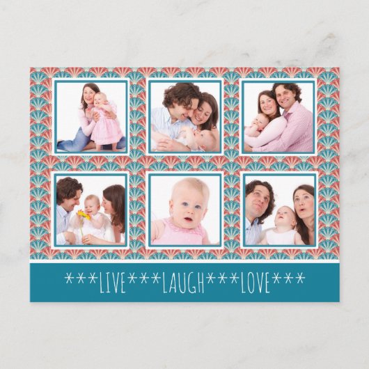 Foto collage met decoratief ventilatorpatroon briefkaart (Voorkant)