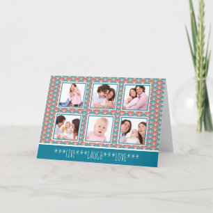 Foto collage met decoratief ventilatorpatroon kaart