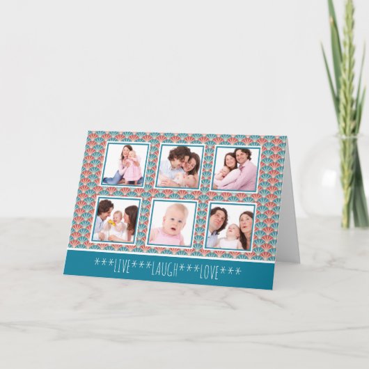 Foto collage met decoratief ventilatorpatroon kaart (Voorkant)