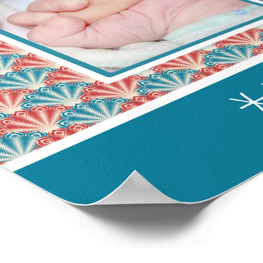 Foto collage met decoratief ventilatorpatroon poster (Hoek)