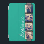 Foto collage met Emerald Green Custom Name iPad Mini Cover<br><div class="desc">Gebruik foto's met lijsten op deze. Voeg uw favoriete foto's toe aan deze strip voor een leuke geheugenhouder. Een artistieke manier om je beste foto's te tonen die foto's delen.</div>