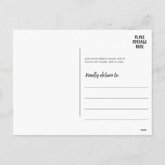 Foto collage met familienaam Datum - zwart Feestdagenkaart (Achterkant)