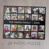 Foto collage met familienaam Datum - zwart Legpuzzel