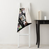 Foto collage met familienaam Datum - zwart Sherpa Deken (In situ)