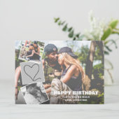 Foto Collage met Heart Happy Birthday Kaart (Staand voorkant)